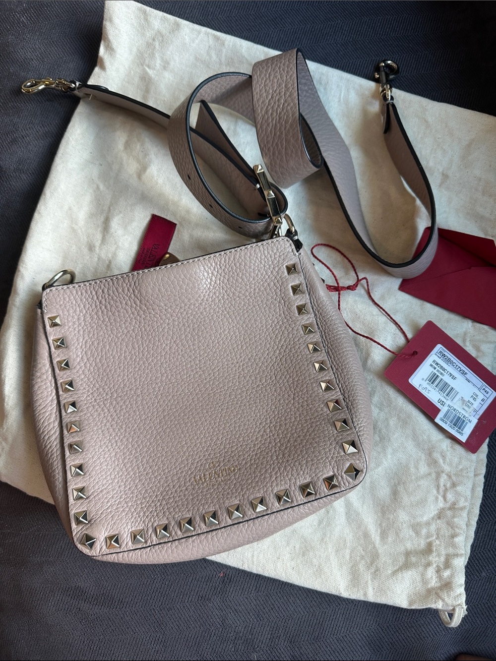 Valentino Garavani Rockstud Crossbody Bag in Blush